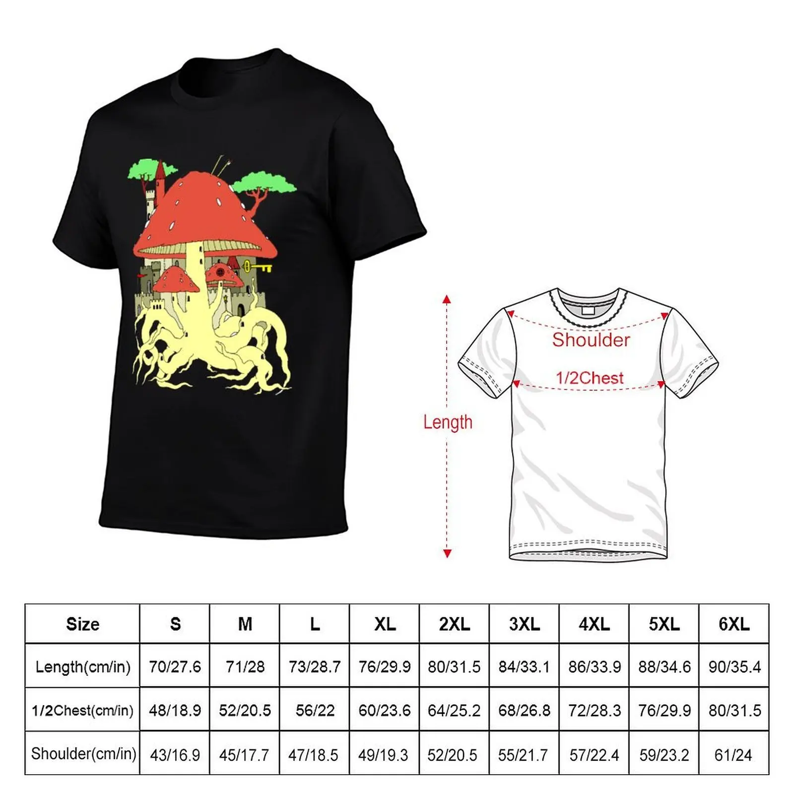Mushroom Castle T-Shirt graphic shirts valentines clothes men t shirts