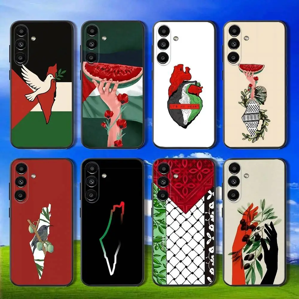 

P-Palestine-es-F-Flag MAP Phone Case For Samsung Galaxy A13,A21s,A22,A31,A32,A52,A53,A71,A80,Soft Black Shell