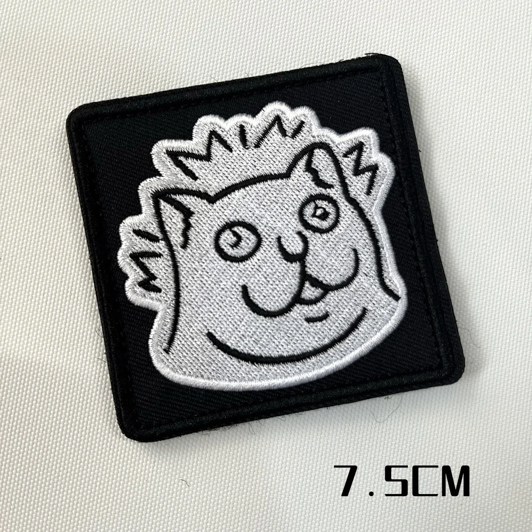 Interesting Cat Embroidery Patches for Clothing Tactical Armband with Frightened Expression Cat Morale Badge Backpack Sticker