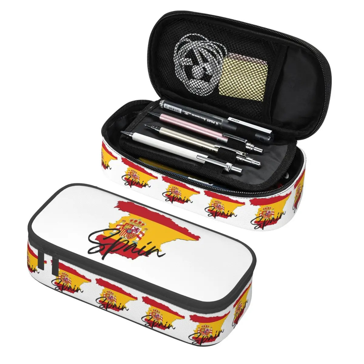 

Пеналы с флагом Испании и картой, пеналы для хранения канцелярских принадлежностей, большая коробка для ручек, сумка-карандаш для студентов