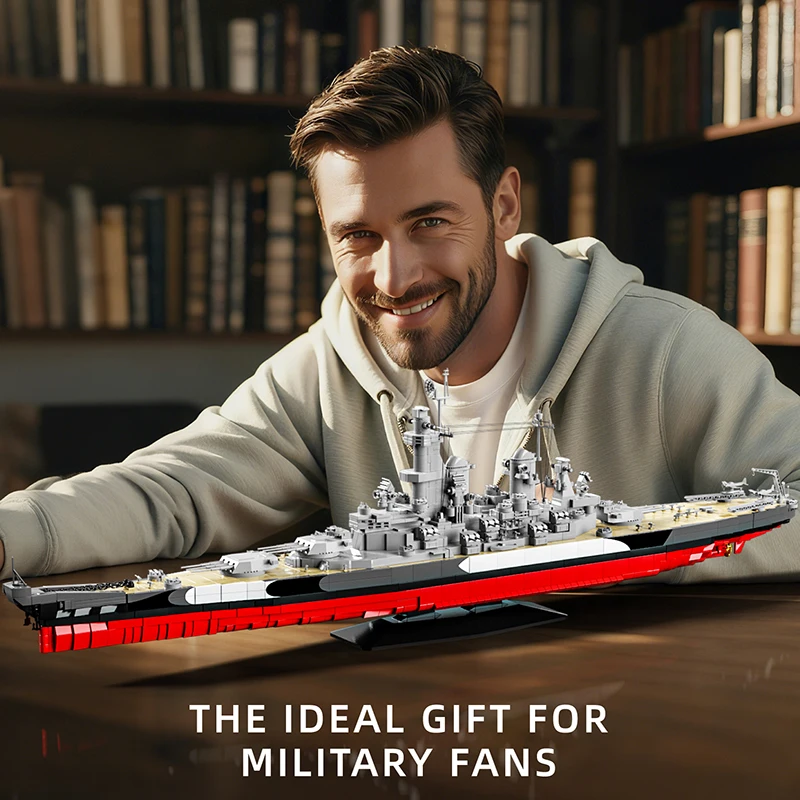 USS Missouri Porta-aviões WW2 Blocos de construção do exército dos EUA Tijolos Modelos Brinquedo Segunda Guerra Mundial Militar Presentes de Natal Brinquedos educativos