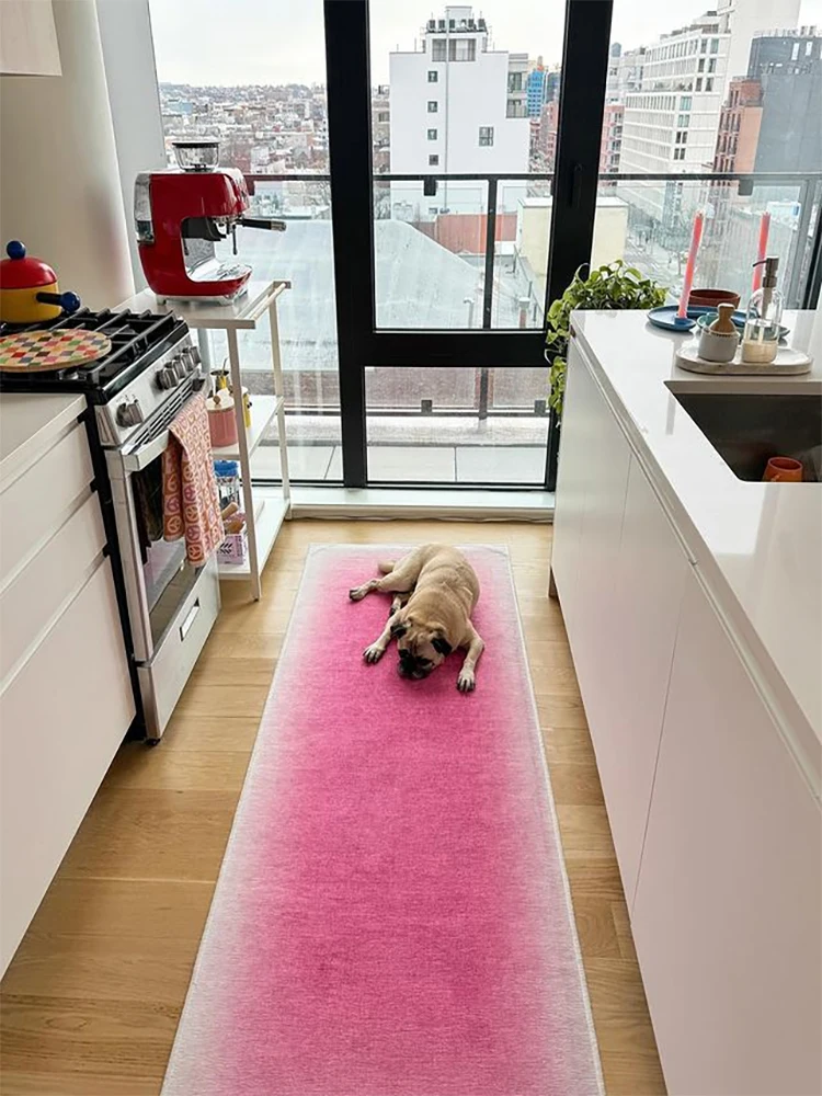 

Barbie Pink Gradient Living Room Carpet Creative Gradients Design Kitchen Rug Home Decor Easy Care Dustproof Bedroom Rugs 양탄자