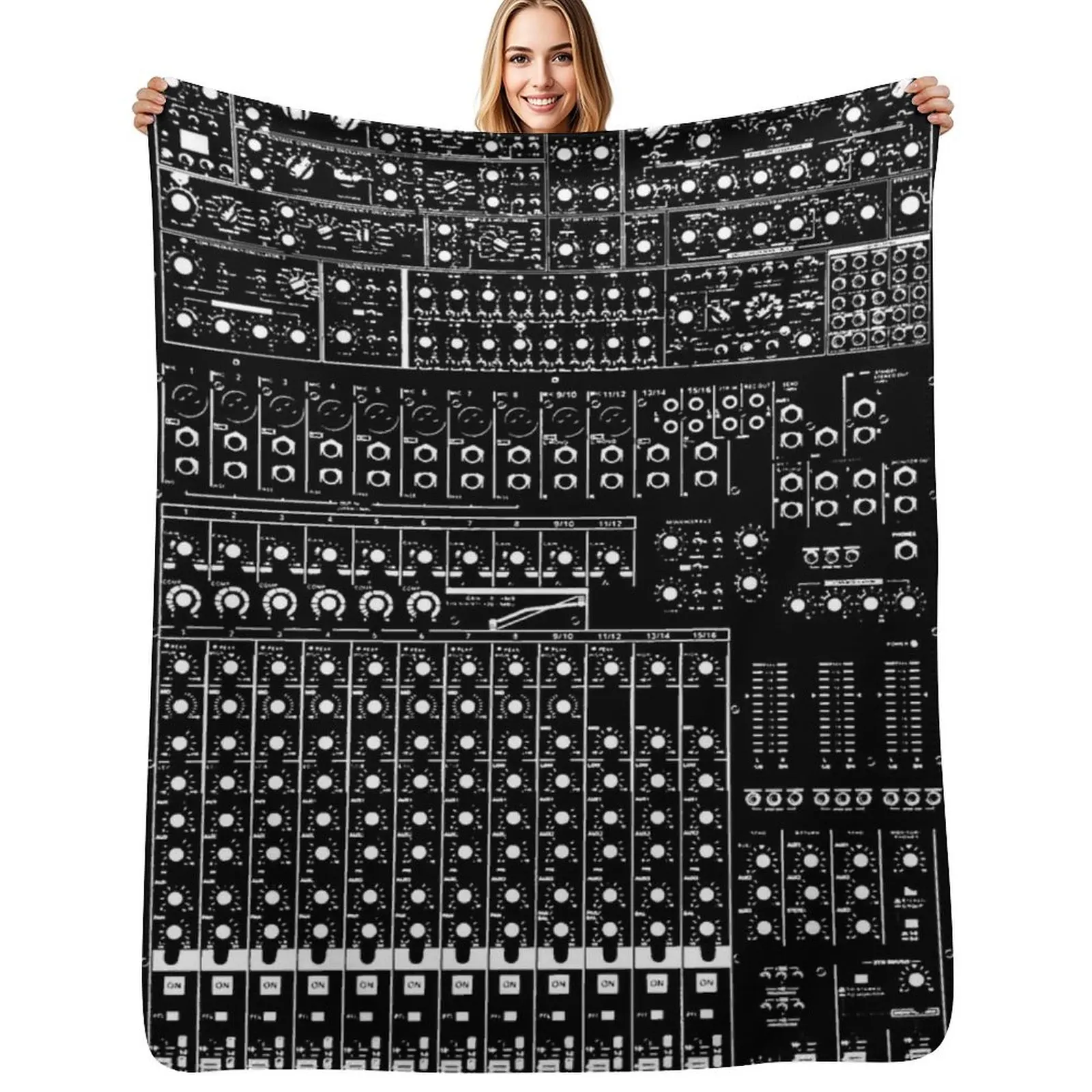 Music Producer Audio Engineer Recording Studio DJ Sound Guy Throw Blanket Fade Resistant Durable Throw Blanket