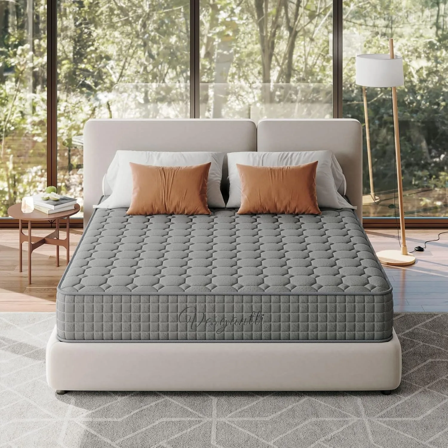 10 Inch Hybrid Mattress with Breathable Memory Memory Foam and Individually Pocket Spring - Medium Firm, Grey