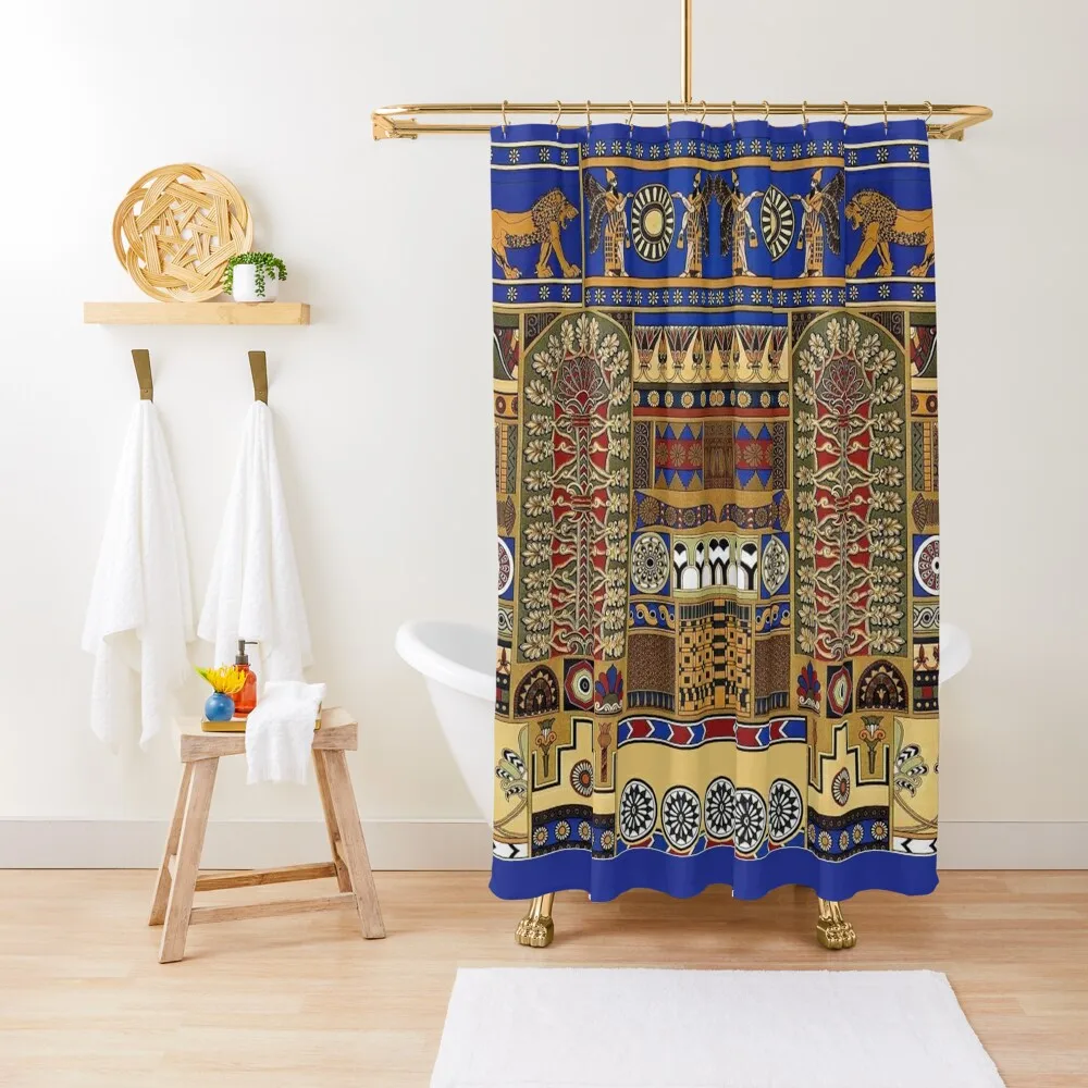 

Ancient Assyrian Art Shower Curtain Set For Bathroom Anime Bathroom Shower For Bathrooms Waterproof Bathroom Shower Curtain