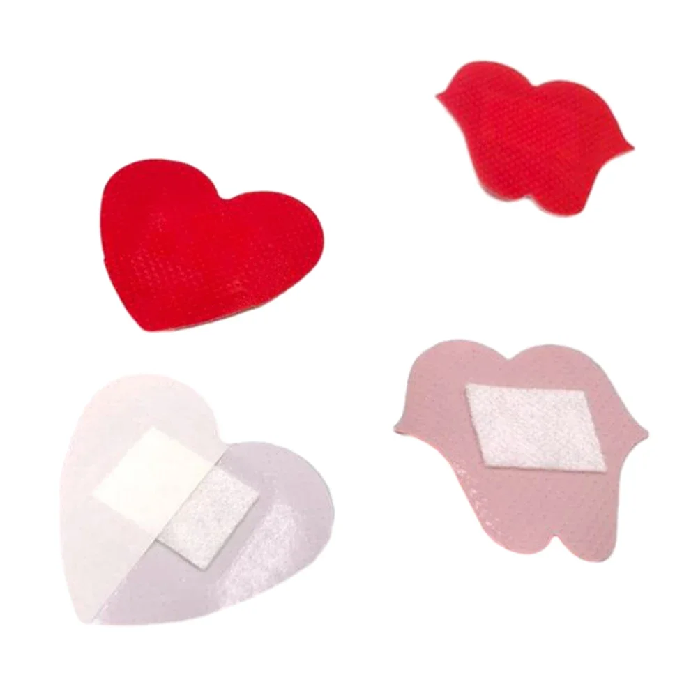 20pcs/set Red Heart Band Aid Waterproof Breathable Wound Plasters Heart Shaped Children Kids Skin Patch Concert Body Stickers