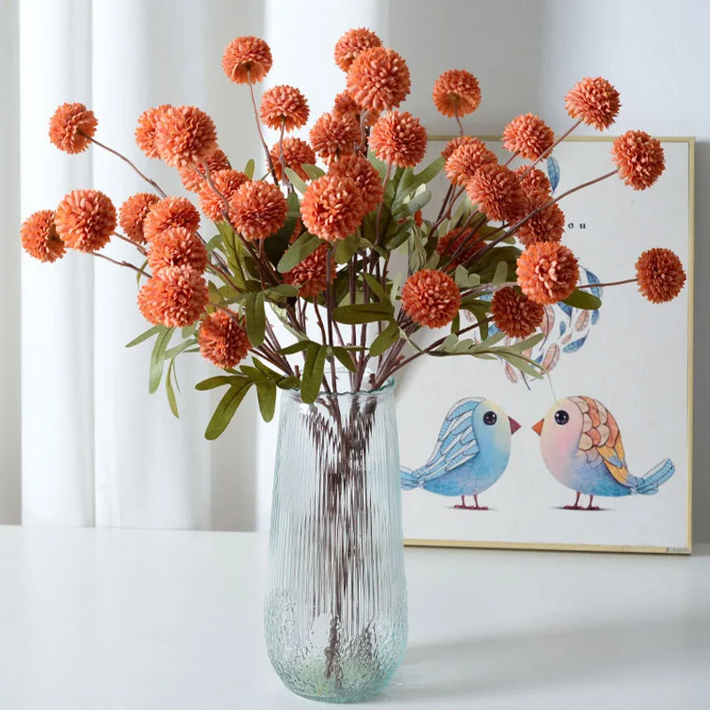 20 "Faux Kiku الزهور الخريف الزهور الاصطناعي الديكور لزهرية غرفة المنزل الزفاف ديكور ترتيب الجدول عطلة ديكور الحفلات #3