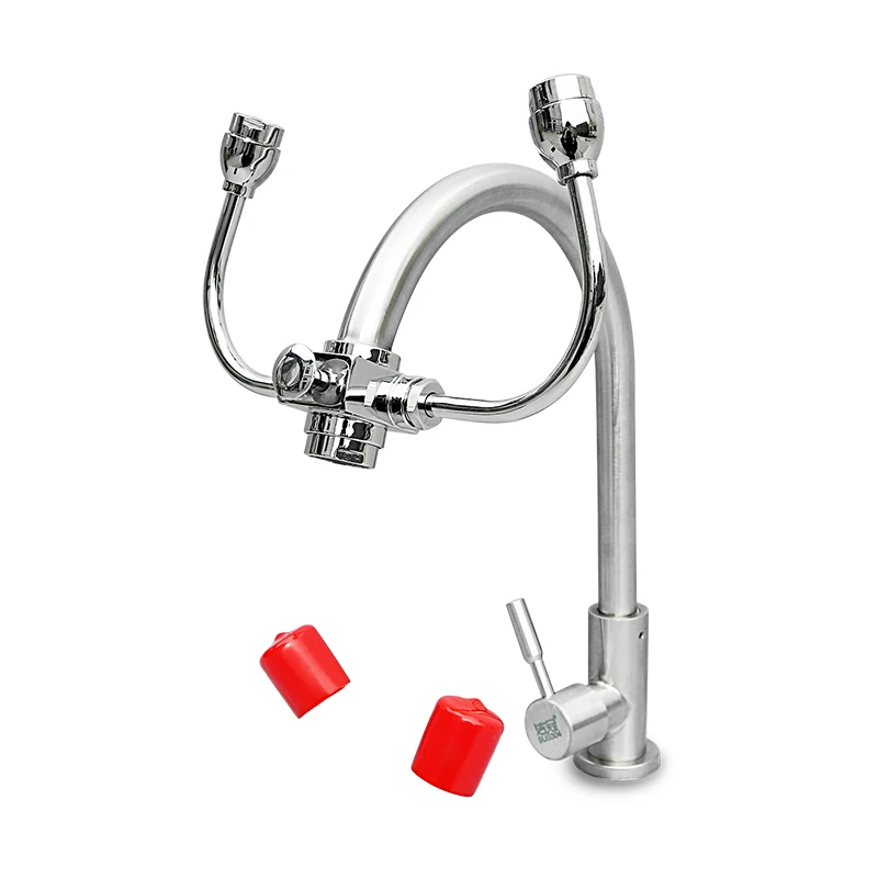 

Faucet dual-purpose eye wash factory inspection laboratory simple stainless steel 304 single port double port emergency eye wash
