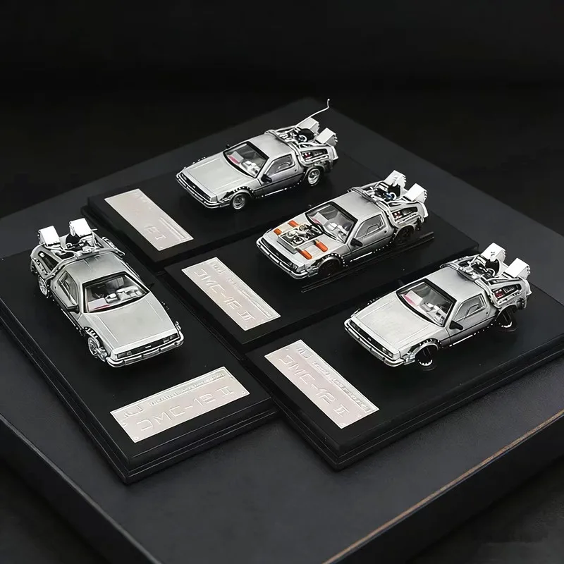 

Новая коллекционная модель автомобиля DeLorean DMC-12 из фильма «Назад в будущее» в масштабе 1:64, высококачественная литая модель из сплава, украшение, праздничный подарок