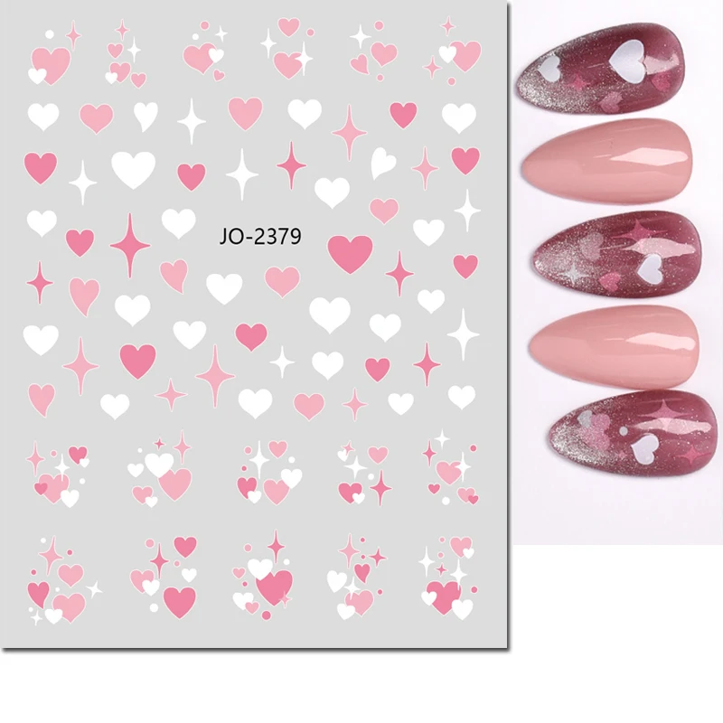 3D Nail Art Aufkleber rot schwarz Gold weiß süße Liebe Herzen Formen selbst klebende Schieber Nagel Aufkleber Dekoration für Nagel Maniküre