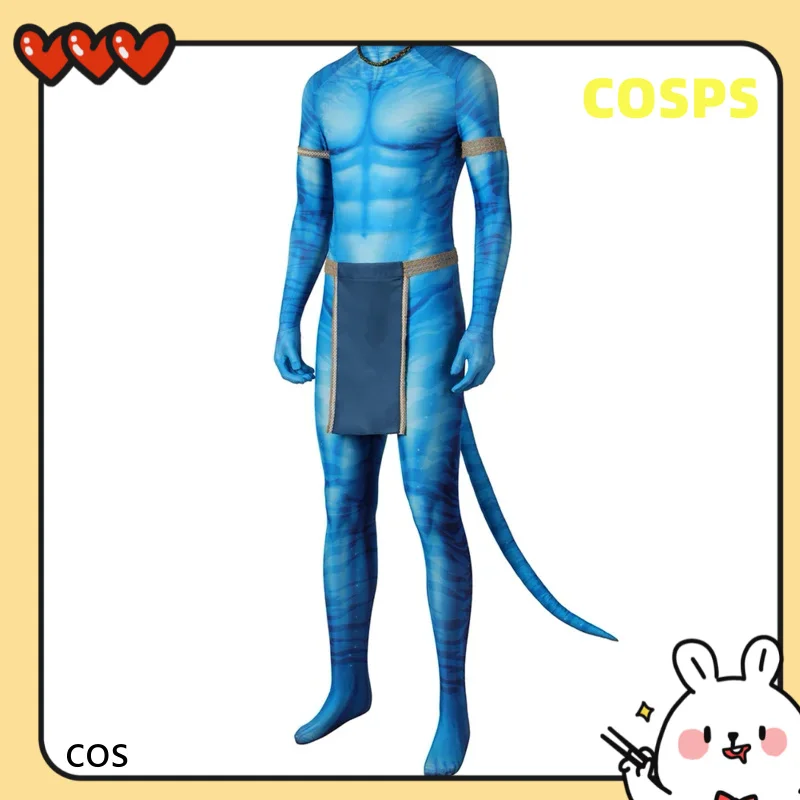 NO3 Нейтири Джейк Салли Косплей Костюм Аватар Путь воды Комбинезон Хвост Наряды Хэллоуин Карнавальный Костюм Для Взрослых Мужчин BOCOS