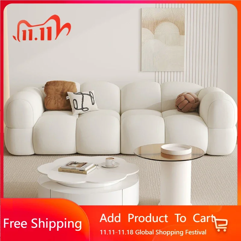 

White Modern Puff Sofa Soft Relaxing Designer Nordic Sofa Floor Lounge Sofy Do Salonu Sofaset Furniture For Living Room