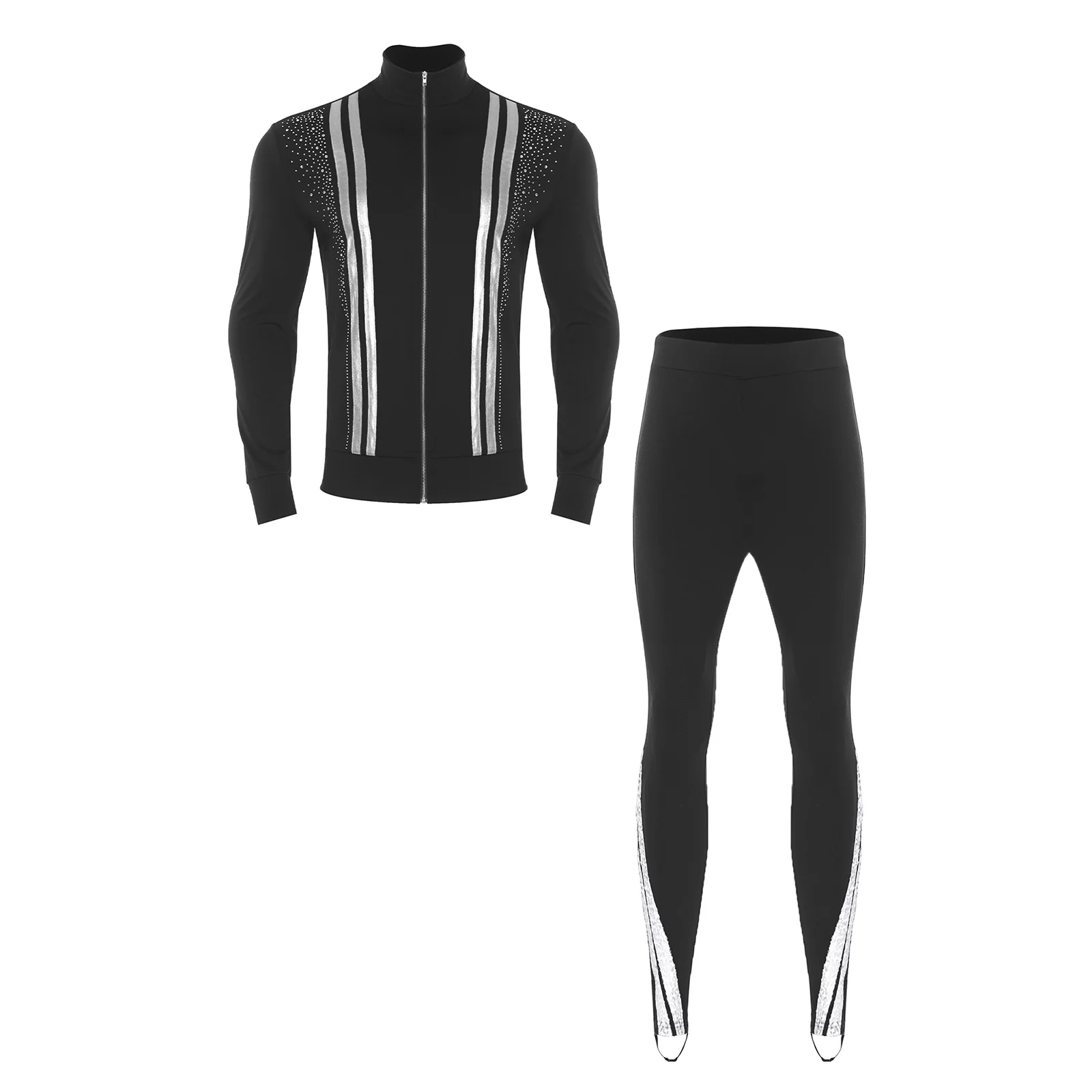 

Men Figure Skating Dance Costume Rhythmic Gymnastic Shirts And Leggings Ballet Latin Dance Outfits Workout Sport Dancewear Sets