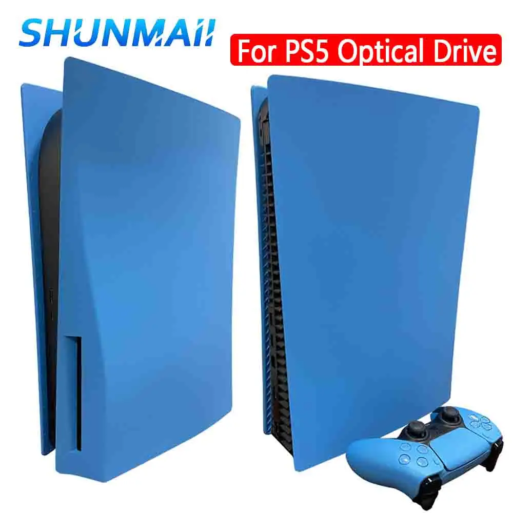 ABS Starlight Blue Protective Shell Anti-Scratch Faceplate Dustproof Cover Plates for PS5 Console Optical Drive Version Accessor