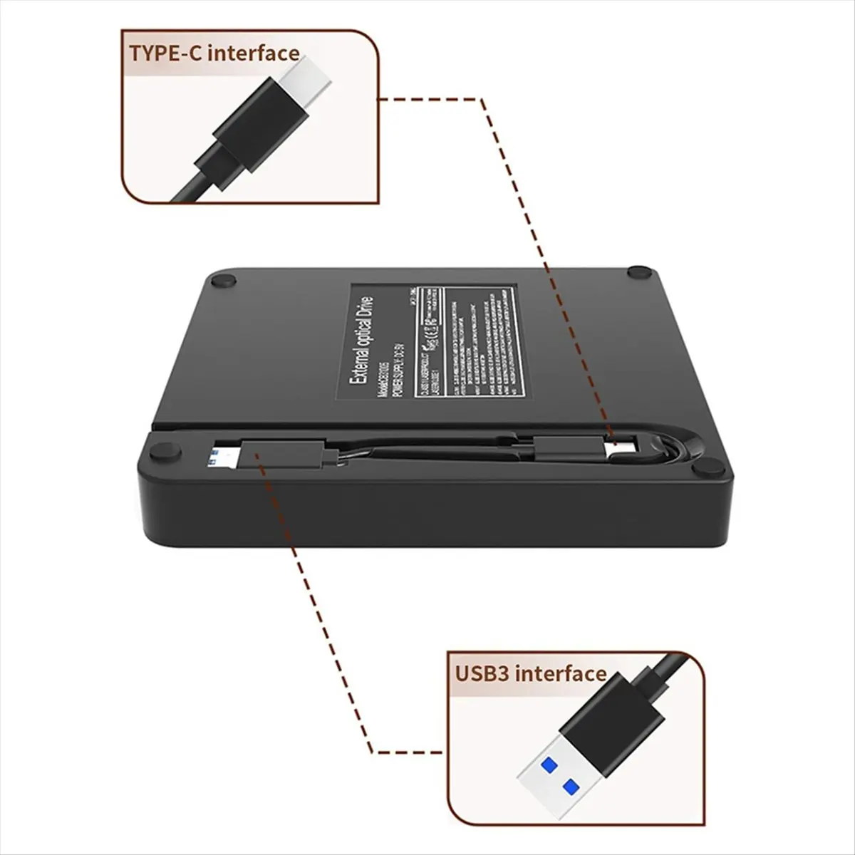 DT81 USB External CD Drive Universal DVD Player for Pc Computer Laptop Win 7/8/10/11 DVD Drive