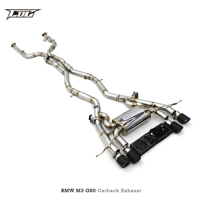 Escape catback para bmw m3/m4 g80/g82/g8x 3.0t 2019-sistema de escape de carro de corrida silenciador de tubo de escape de aço inoxidável