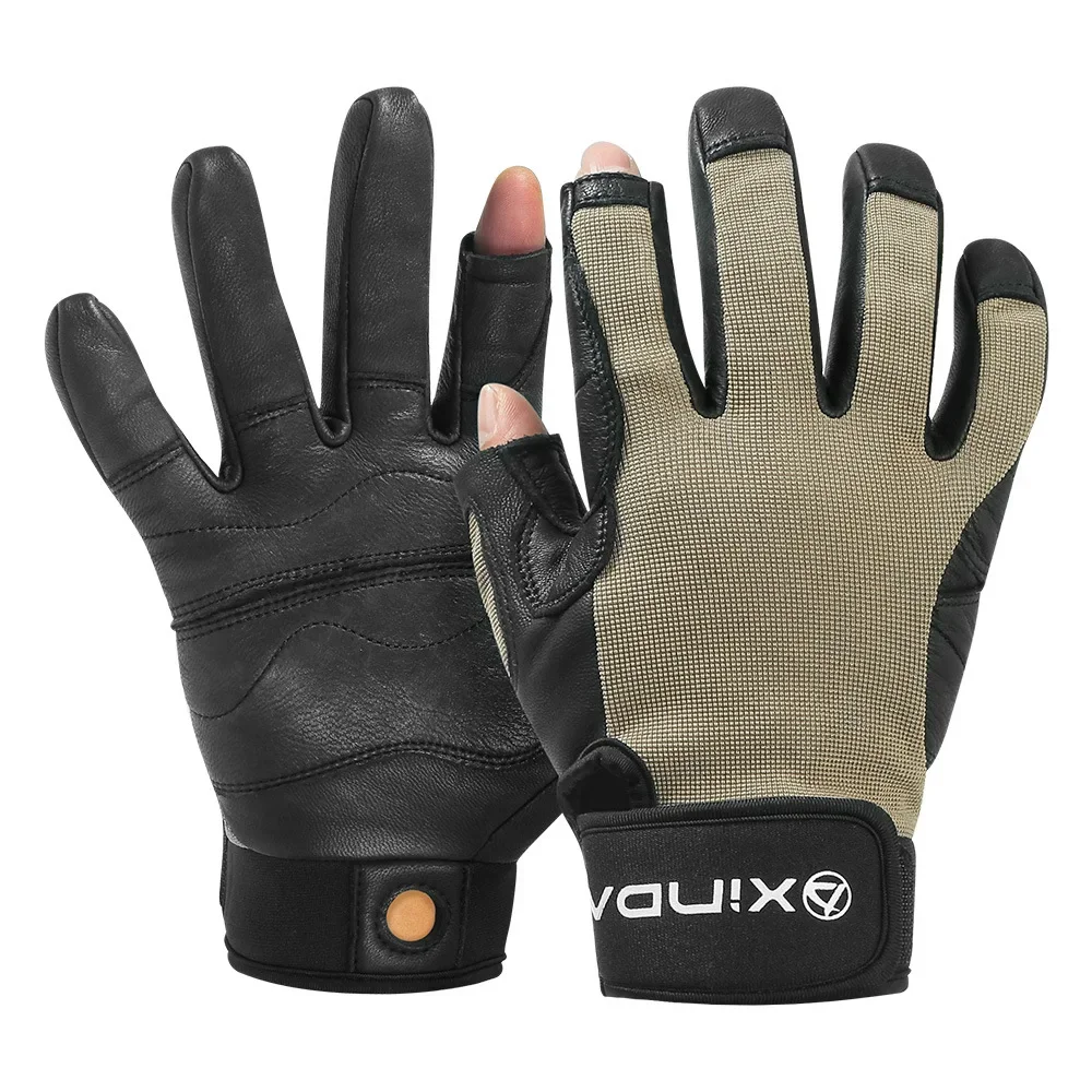 

Xinda H Series Safety Gloves Multifunctional Sheepskin Full Finger Design for Two Finger Climbing Mountain Work