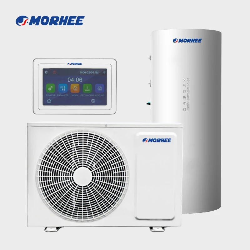 

Morhee Hot Sale Smart Wifi Control DC Inverter Air Source To Water Heating Heater Heat Pump Heat Circulating Water Pump