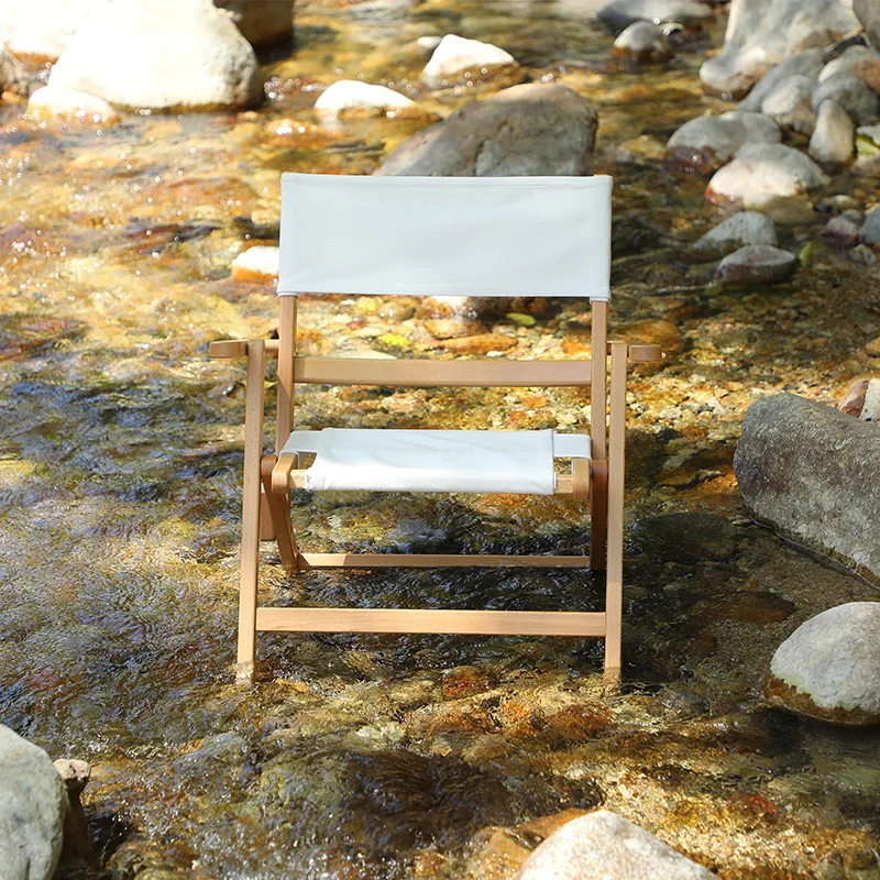 

Outdoor Folding Chair Camping Chair Lightweight Folding Chair Canvas Self-driving Camping Chairs Solid Wood Kermit Chairs
