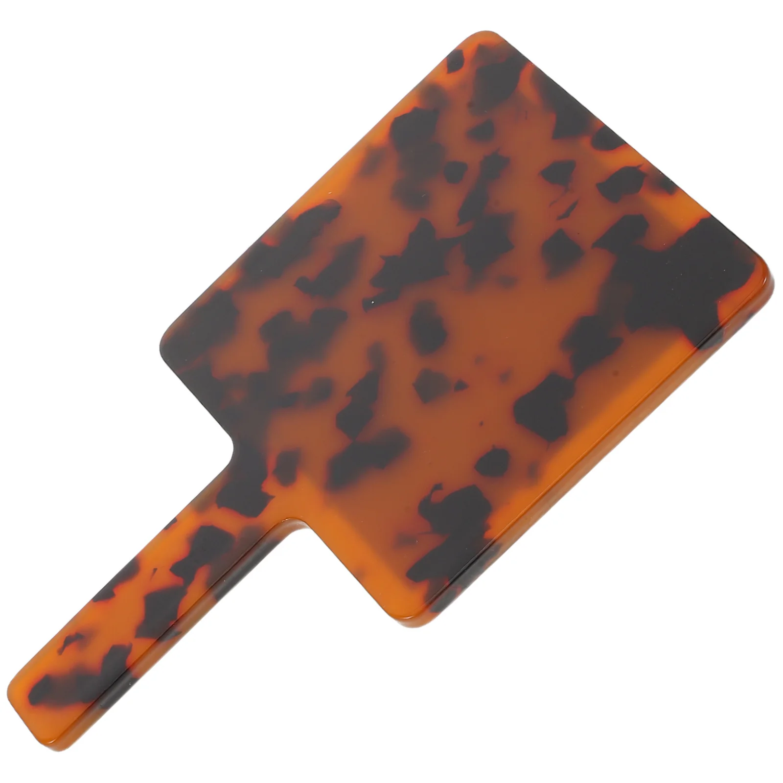 Retro Handheld Makeup Mirror Leopard Acetate Square Travel Mirror for Women Portable Purse Compact Dressing Tool