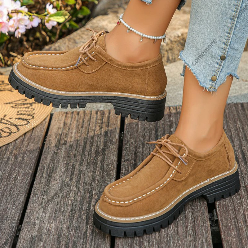 

Comemore/женские лоферы, туфли-лодочки в стиле ретро на толстом каблуке, удобные повседневные кроссовки, женская весенне-осенняя женская обувь на массивной подошве