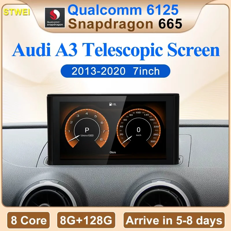 STWEI Qualcomm Snapdragon 665 6125 Android14 Wireless CarPlay Auto For 13-18 Year AUDI A3 MIB Car Video Players GPS NAVI Cameras