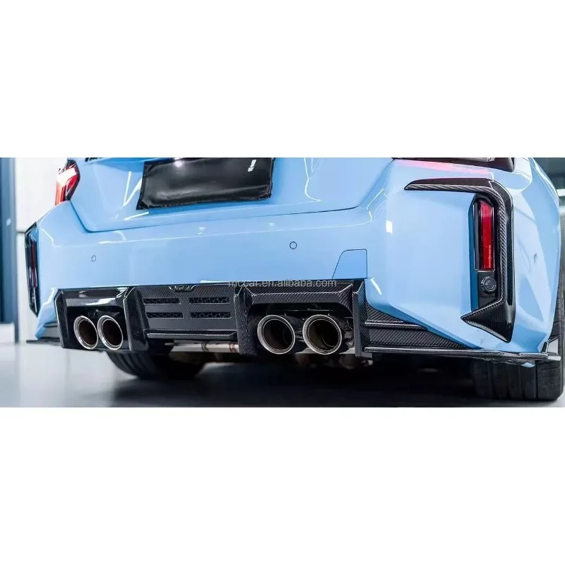 عالية الجودة غطاء المصد الخلفي ألياف الكربون الجافة الوفير الجانب الخائن لسيارات BMW G87 M2 المصد الخلفي Canards ركن حامي