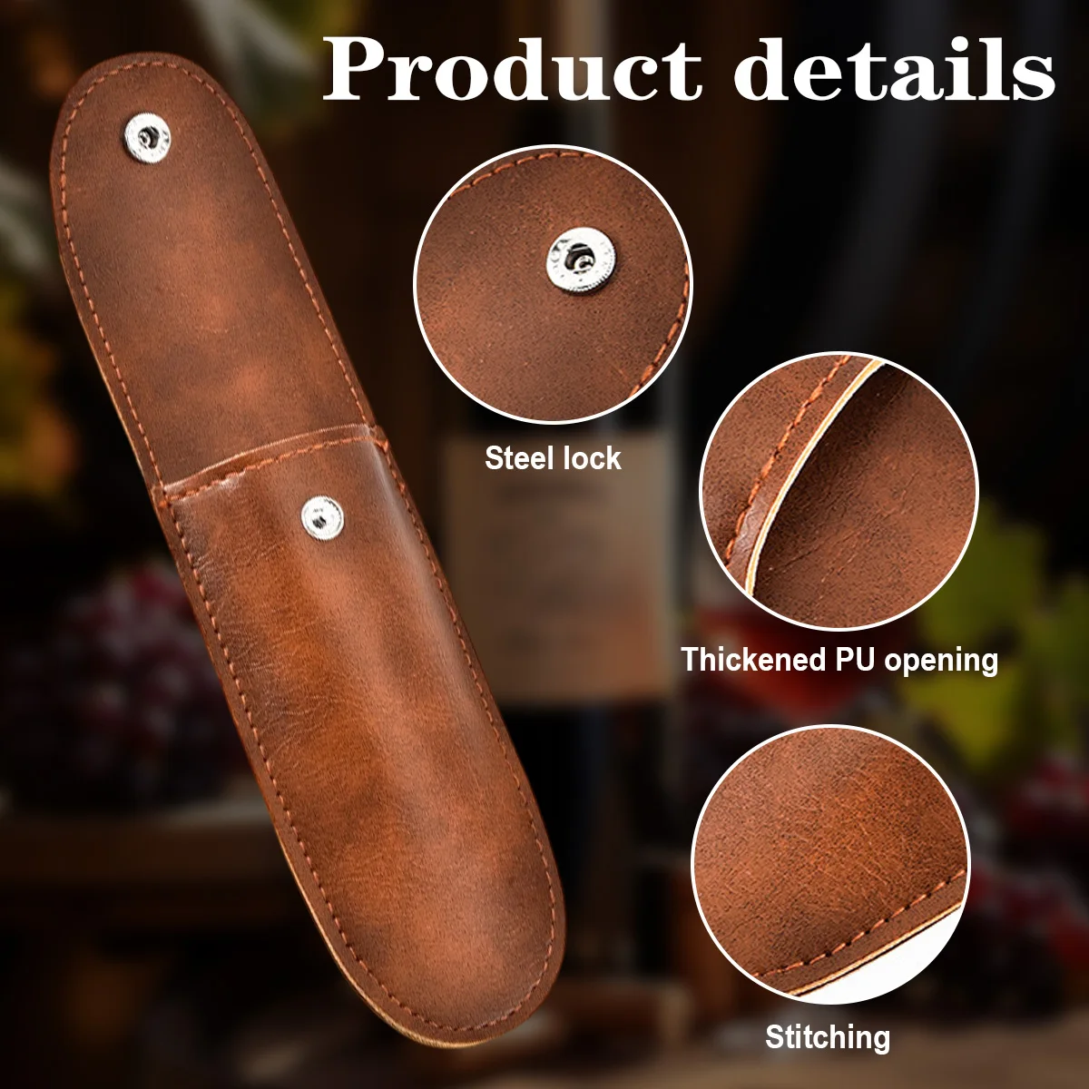1/2/4 Pack Wine Bottle Opener Leather Case, Bottle Opener Holster Small Leather Bag, Foldable Wine Opener Bag, Wine Knife Case