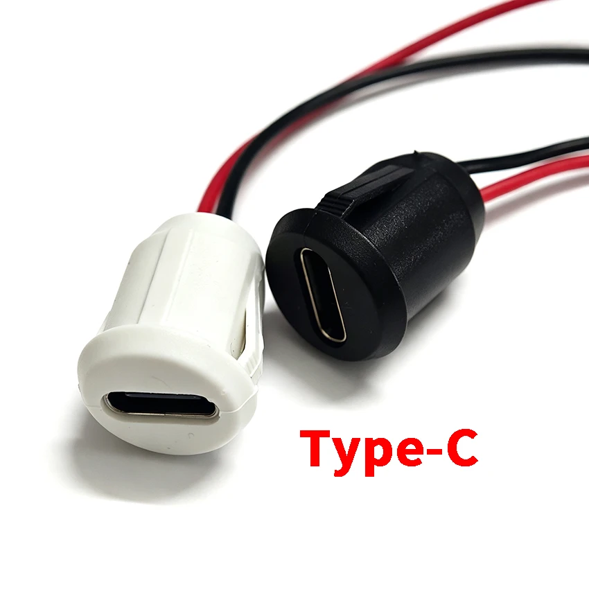 3/5pcs 2/4Pin USB-C Adhesive Direct Pressure Welding Wire Type-c Female Socket Connector Type-C Female Waterproof Connector Jack