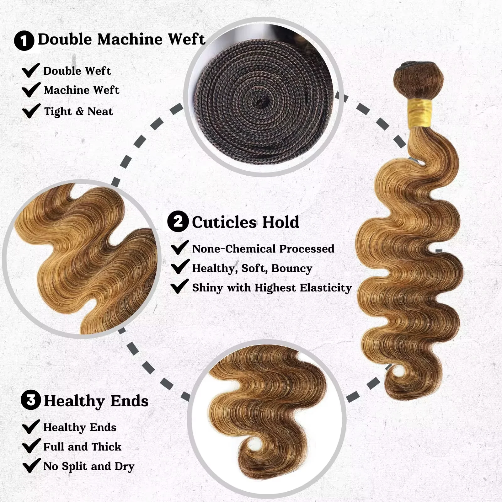 Parrucche per capelli umani Ombre da 30 pollici Biondo miele Evidenzia 4/27 Fasci di capelli umani colorati dell'onda del corpo 4/5 pezzi Estensione dei capelli brasiliani