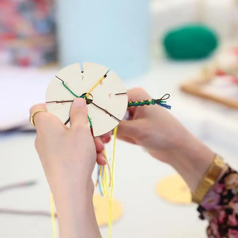 

Bracelet Making Tool Wood Braiding Disk Plate Round 10 Pieces Wooden Craft Tool For Handicraft Necklaces Projects Men Beginner