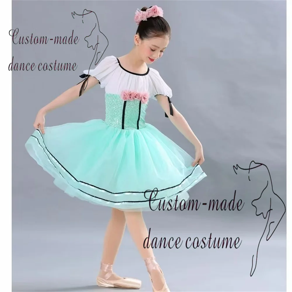 Dziecięca spódniczka tiulowa z cekinami dla dziewczynek, kostium baletowy, tutu, strój na występy sceniczne