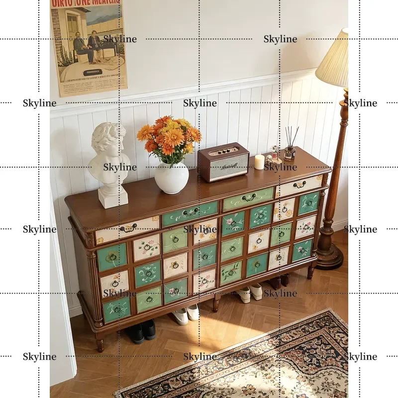 for Shoe Cabinet Home Door Large Capacity Storage Multi-layer Balcony Modern Simple Foyer American Solid Wood Porch