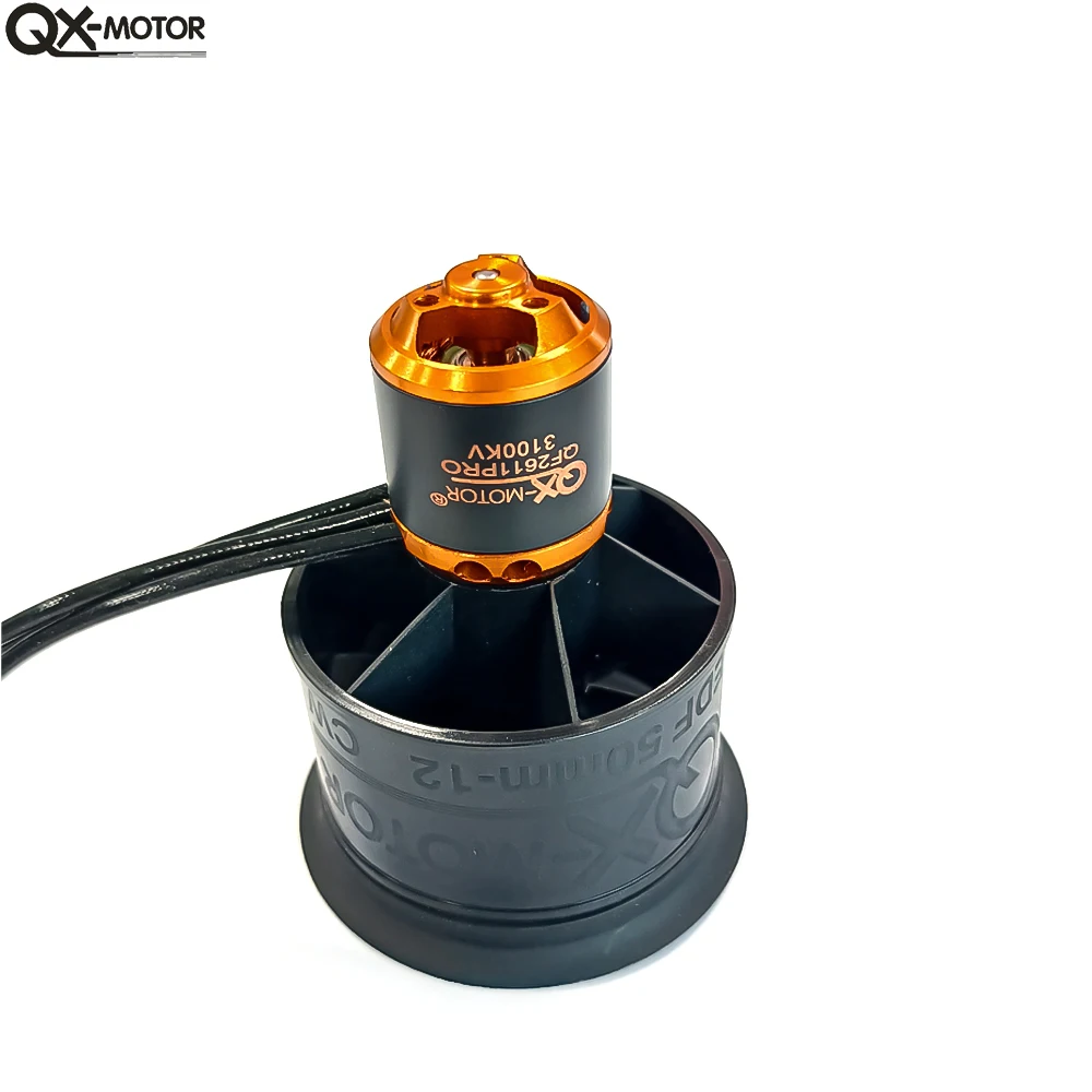 QX-MOTOR 50mm 12 Blades Ducted Fan QF2611PRO EDF Unit CW CCW with 3S-6S QF2611PRO 3750KV/3100KV Motor Use 60A ESC for Jet Plane