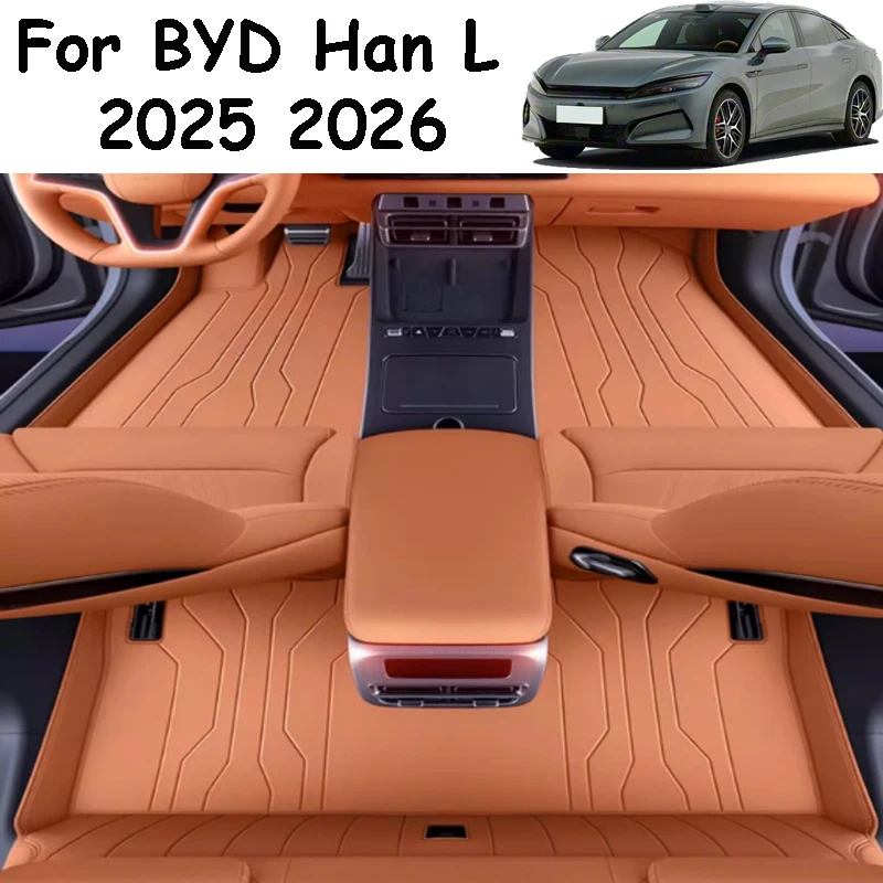 

For BYD Han L 2025 2026 Car Foot Pad Full Surround Protection EV/DMI/DMP Interior Leather Protection Accessories Carpet