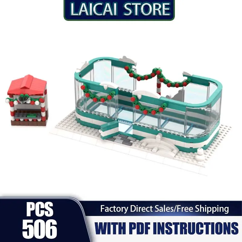 

Городской вид на улицу Moc Строительные кирпичи Зимний лед Риг и скейт Прокат Магазин Технологические блоки Подарки Рождественские игрушки Сборка своими руками