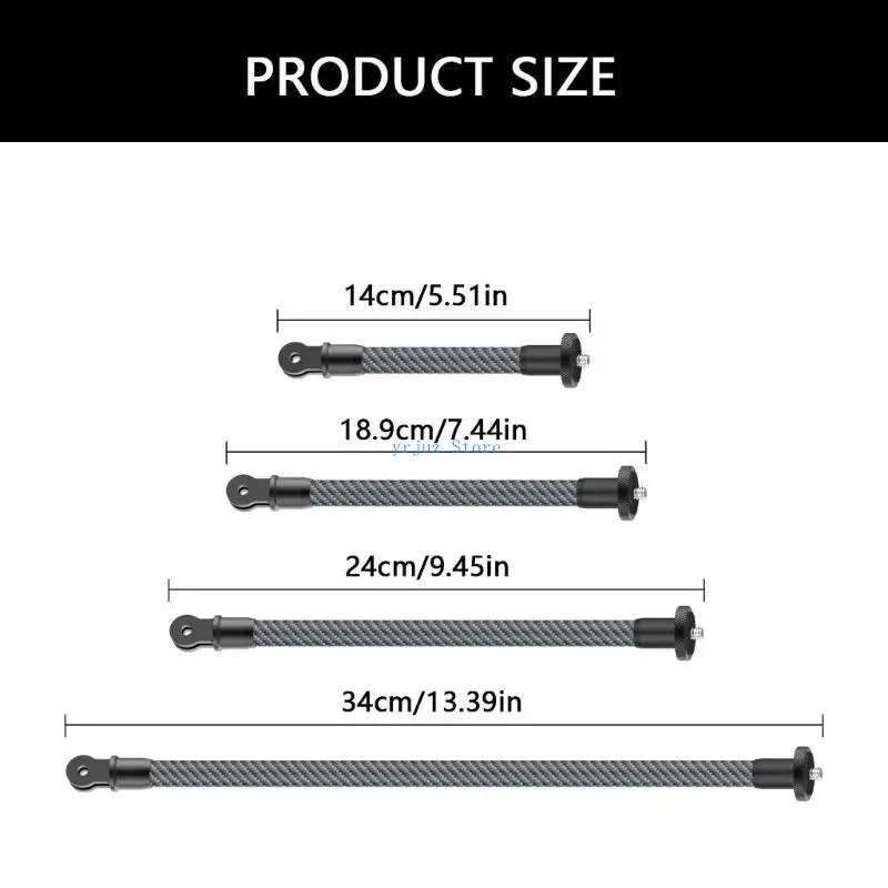 583D Gimbals Camera Extension Rod 1/4'' Screw Carbon Fiber Extension Rod Handheld Grip