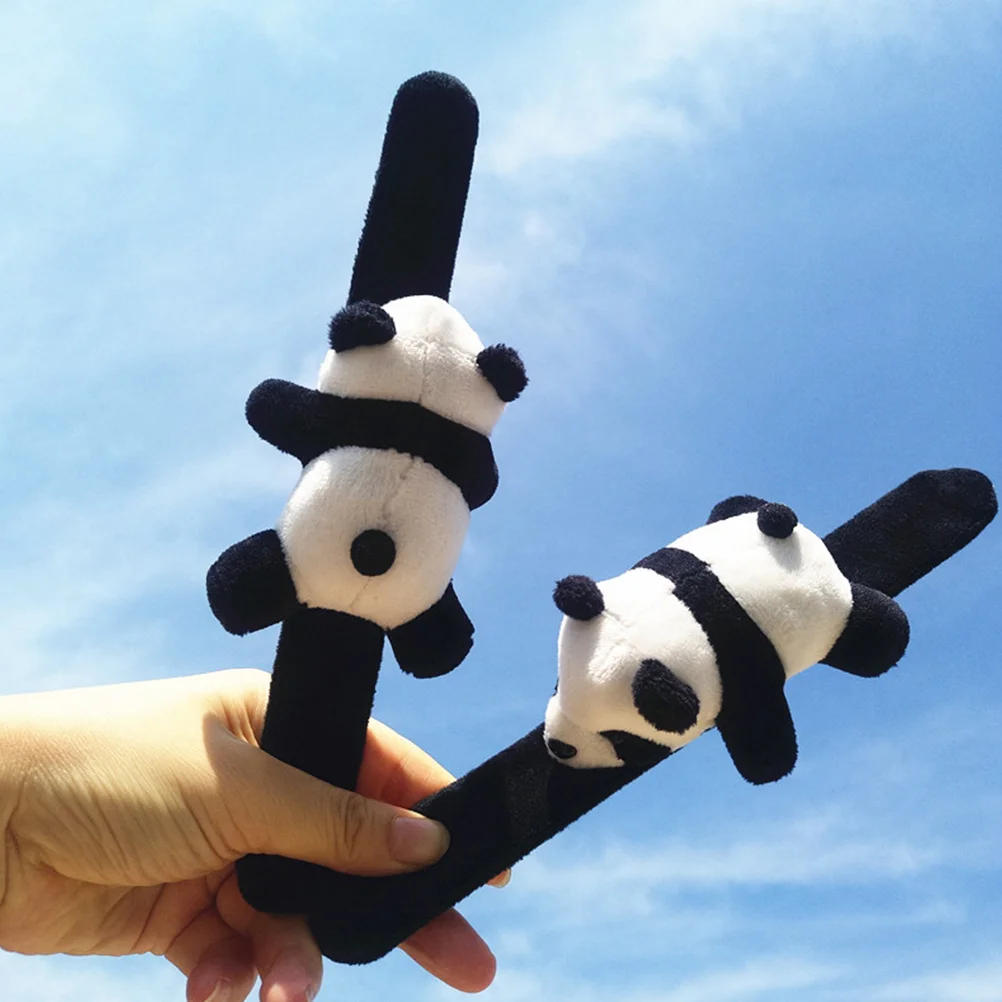 

4 Pcs Panda Wristband Infant Toys Patting Hand Slap Bracelet Plush Party Supplies Bracelets Short Cotton Children Kids