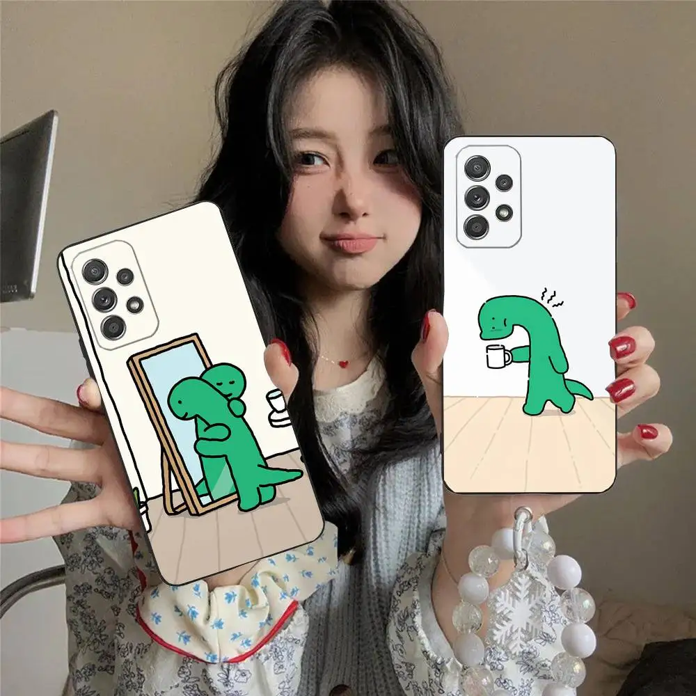 

Cartoon Green Dragon Phone Case For Samsung S25,S24,S21,S22,S23,S30,Ultra,S20,Plus,Fe,Lite,5G Black Cover
