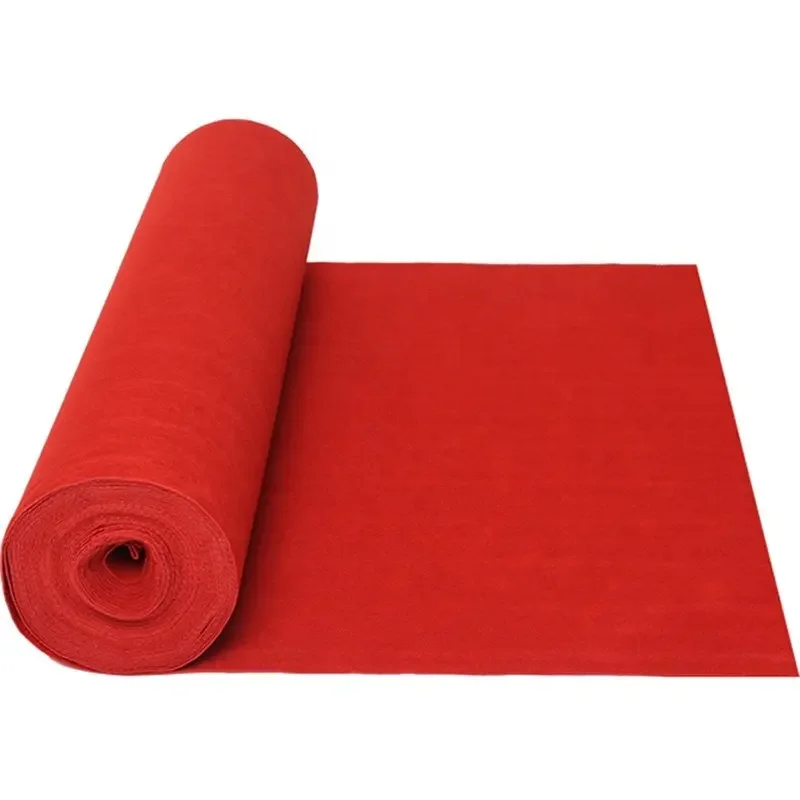2026 Manufacturer's Disposable Thickened Polyester Red Carpet Floor Mat Roll for Outdoor Use for Wedding Celebrations Machine Ma