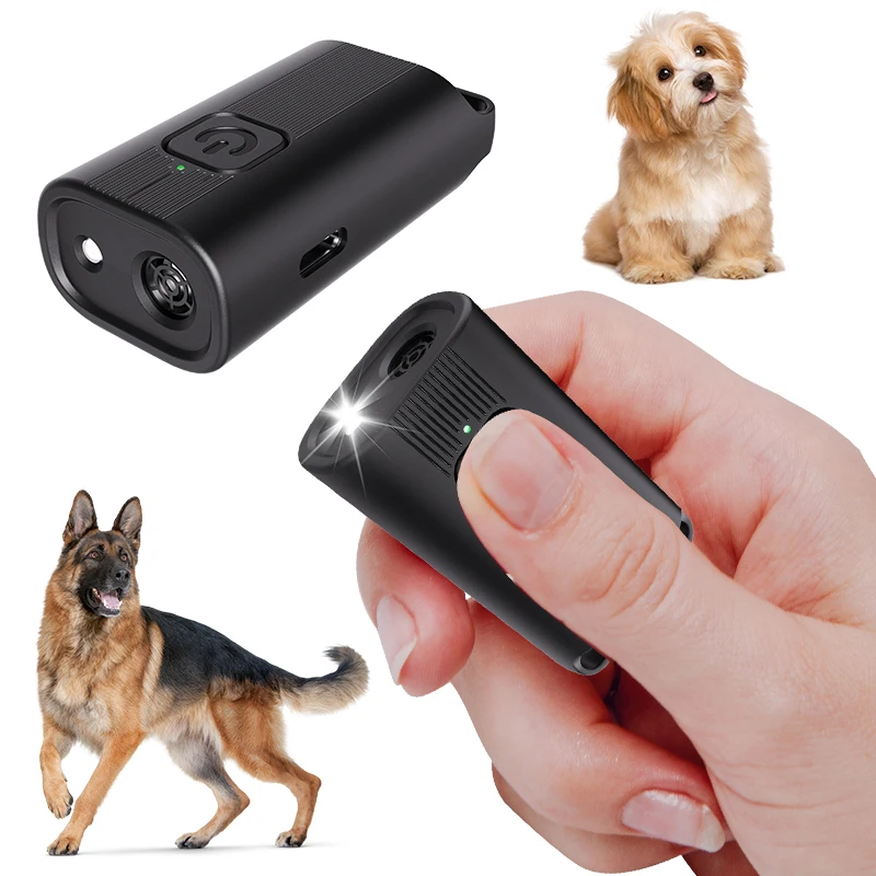 Mini Ultrasonic Dog Repeller Rechargeable Portable Dog Bark Deterrent DeviceTrainer Anti Barking Device with LED