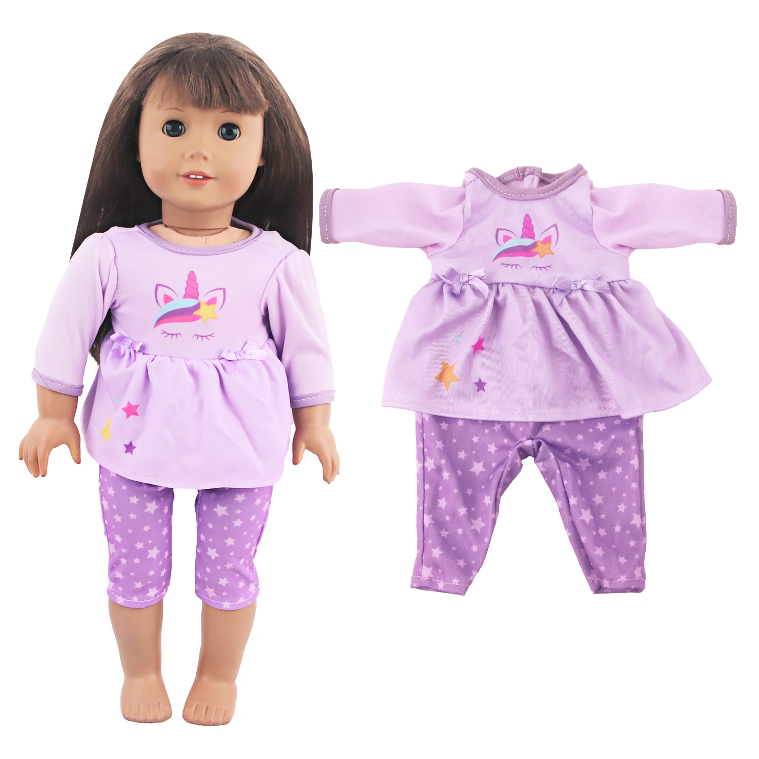 Ensemble de vêtements de poupée américaine de 18 pouces, robe, pyjama licorne, chiot mignon, costume pour bébé nouveau-né et OG fille de 43cm, accessoires, jouet