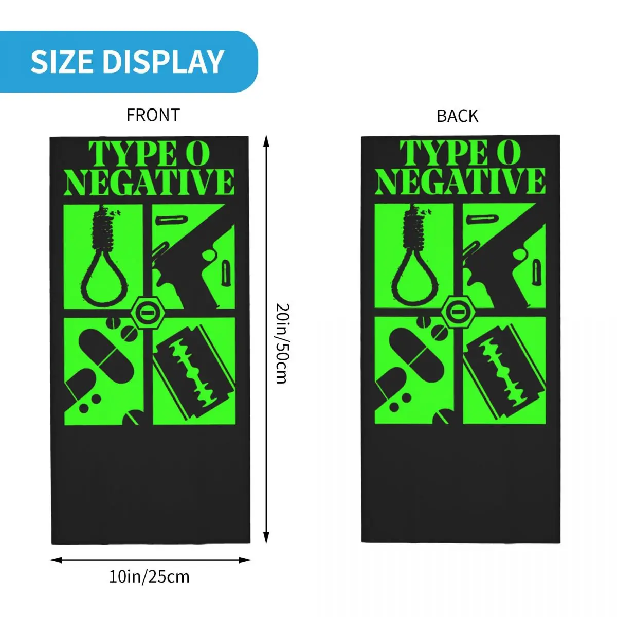 Slick Type O Negative Bandana Neck Cover Motocross Wrap Scarf Running Unisex Adult Breathable