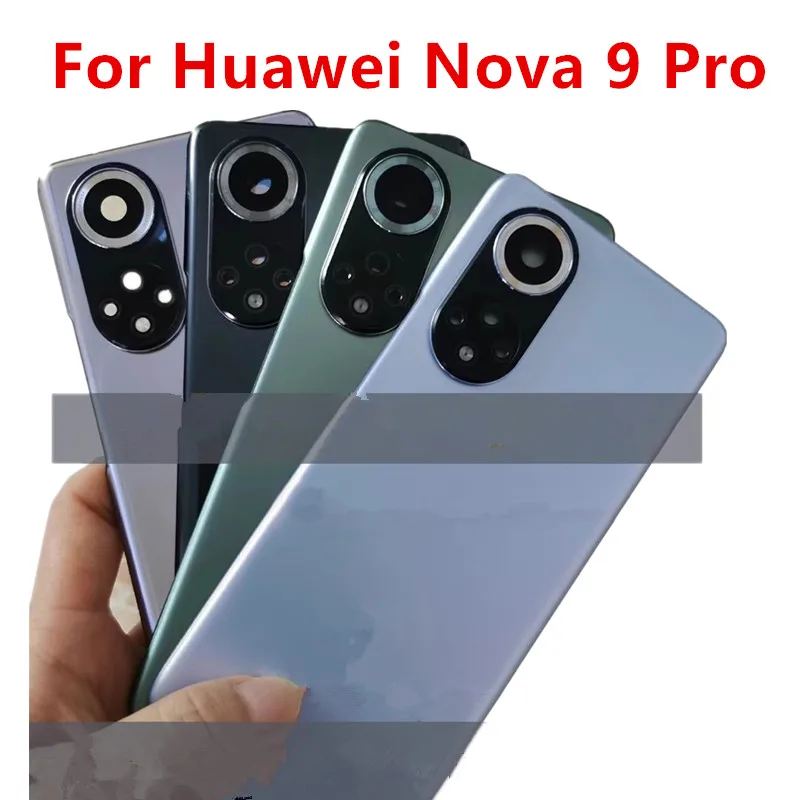 

Корпус Nova9Pro 9Pro для Huawei Nova 9 Pro 6,72 дюйма, задняя крышка аккумулятора, ремонт двери, задний прозрачный стеклянный чехол + объектив камеры