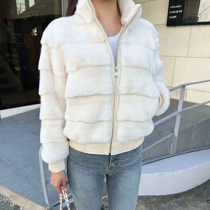 Women's ort Fur Coat Soft Plu Stand Collar Loose Fit Autumn Winter Faionable Rabbit Fur Simulation Outerwear Top