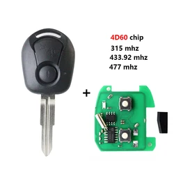 2 Buttons for SSANGYONG ACTYON KYRON REXTON SSY3 MBEF750 315/433.92/447mhz 4D60Chip Car Key Remote/Car Fob Case Housing Shell