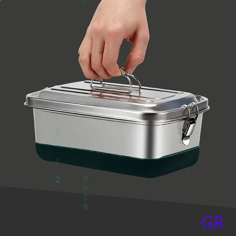 304 Stainless Steel Lunch Box Leakproof Double Layer Bento Box Large Capacity Microwave Steamer view 4