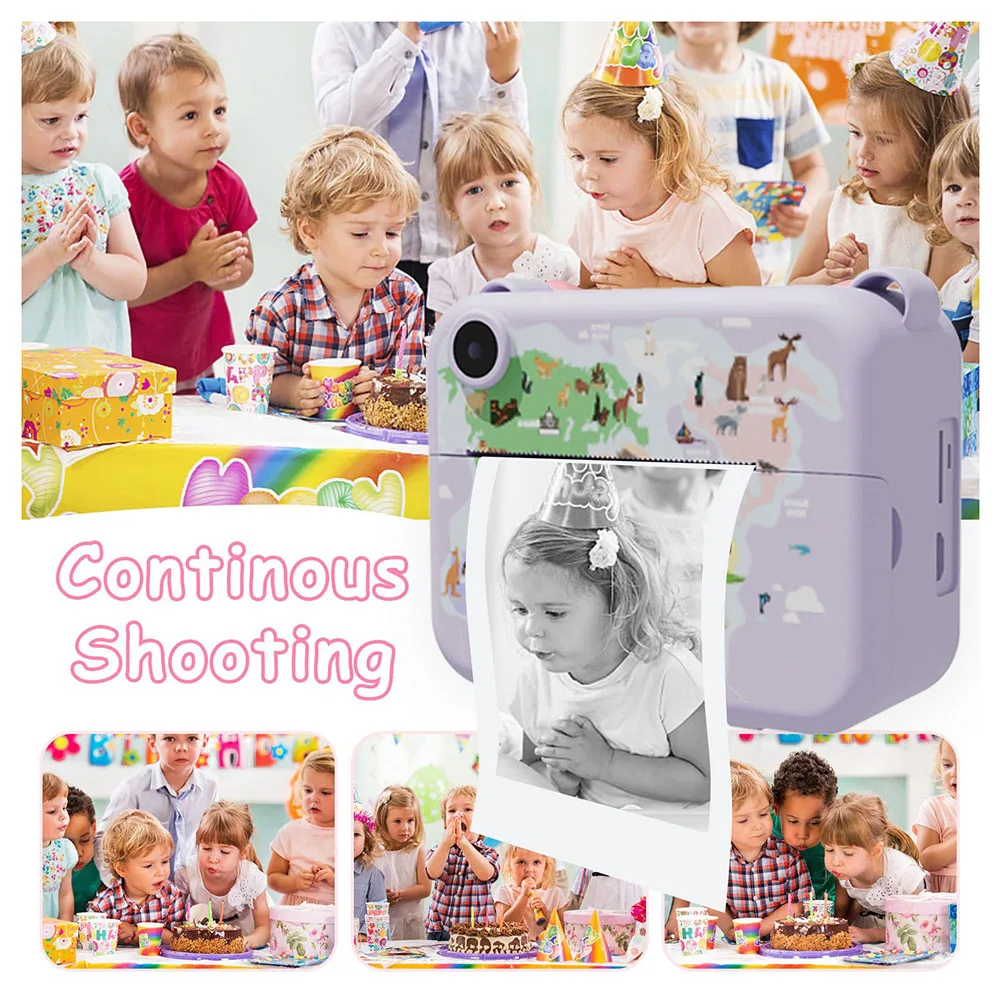 Kids Camera Instant Print Christmas Birthday Gifts for 3-12 Year Old Boys Girls Toys for Kids Age 3-10 with 3 Rolls Print Paper