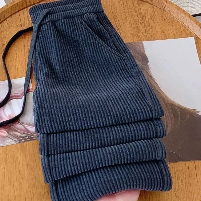 

Осень/зима корейские женские свободные вельветовые брюки Харлан женские новые темпераментные свободные повседневные универсальные брюки с высокой талией