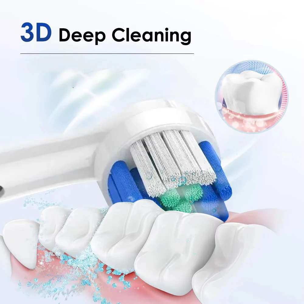 Intelligent Rotating Electric Toothbrush, Rechargeable Rotary Toothbrush Compatible with Oral B Replacement Electric Brush Heads